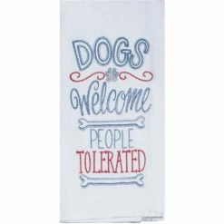 Deals ⭐ Kay Dee Designs Wags ???? Dogs Welcome Embroidered Flour Sack Towel ????