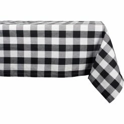 New ???? Design Imports Black Buffalo Check Tablecloth ????