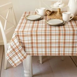 Promo ???? Benson Mills Barn Plaid Fabric Printed Tablecloth 60 X 84 In. ????