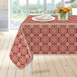 Budget ???? Homewear Linens Callypso Red PEVA Tablecloth 52 X 70 In. ❤️