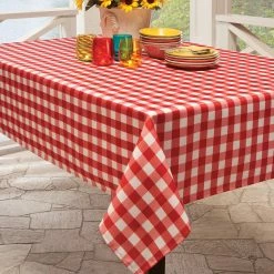 Hot Sale ???? Benson Mills BBQ Red Check Printed Tablecloth ????