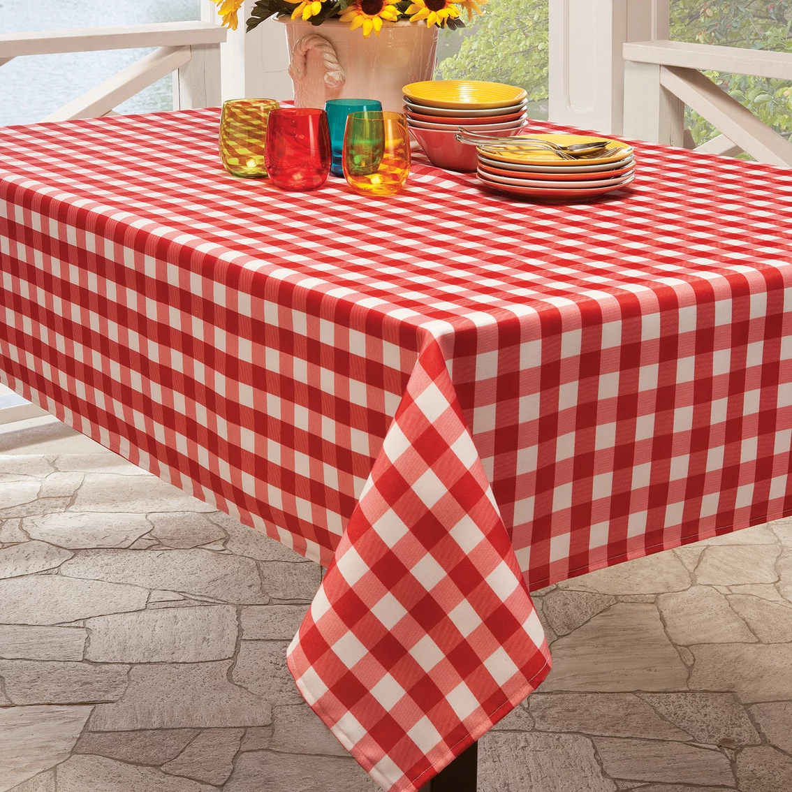 Hot Sale ???? Benson Mills BBQ Red Check Printed Tablecloth ???? 1 Hot Sale ???? Benson Mills BBQ Red Check Printed Tablecloth ????