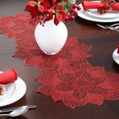Wholesale ???? Benson Mills Poinsettia Pressed Vinyl Centerpiece, 13 X 36 In. ✔️