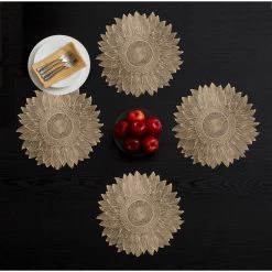 Flash Sale ✔️ Benson Mills Autumn Sunflower Pressed Vinyl Placemat Set Of 4 ????