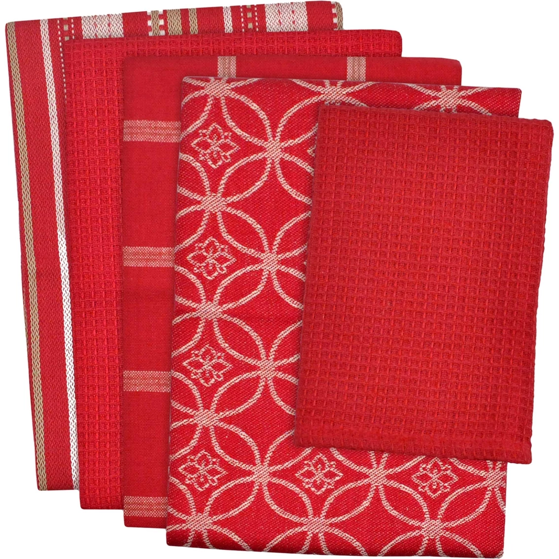 Best Sale ⌛ Design Imports Assorted Red Dishtowel & Dishcloth Set Of 5 ???? 2 Best Sale ⌛ Design Imports Assorted Red Dishtowel & Dishcloth Set Of 5 ???? - Image 2