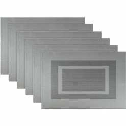 New ???? Design Imports Double Frame PVC Placemat 6 Pc. Set ????
