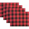 Flash Sale ⌛ Benson Mills Freeport Check Woven Vinyl Red And Black 13 In. X 18 In. Placemat 4 Pc. Set ✔️