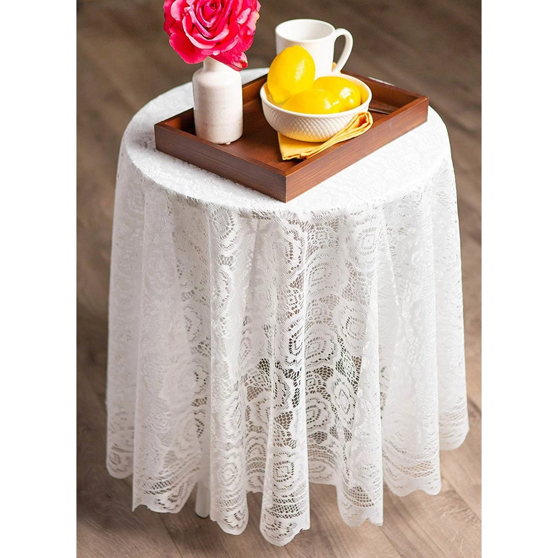 Top 10 ???? Design Imports Vintage Polyester Lace 63 In. Round Tablecloth ???? 3 Top 10 ???? Design Imports Vintage Polyester Lace 63 In. Round Tablecloth ???? - Image 3