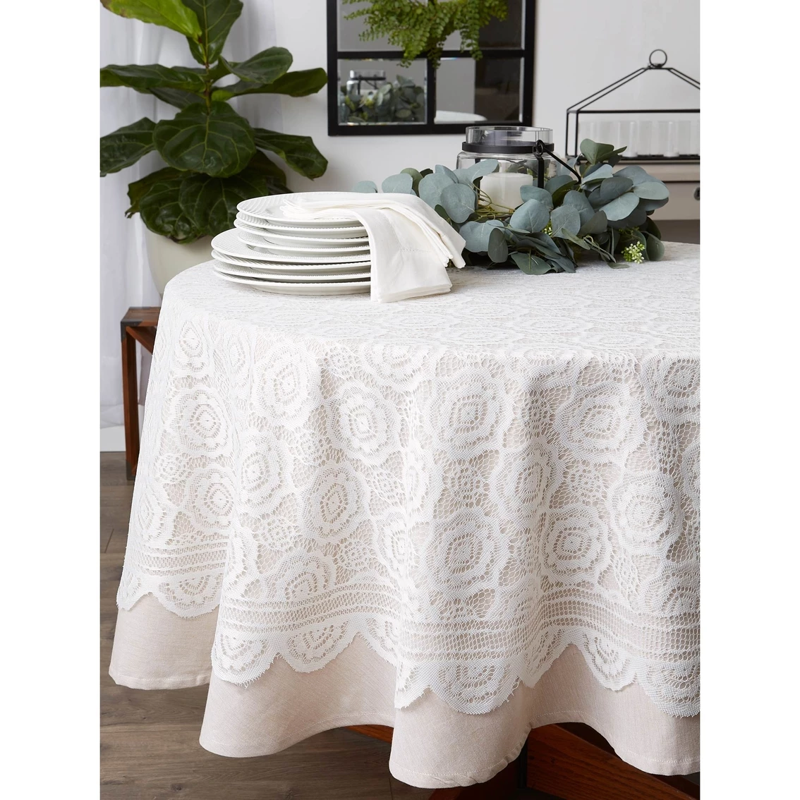 Top 10 ???? Design Imports Vintage Polyester Lace 63 In. Round Tablecloth ???? 6 Top 10 ???? Design Imports Vintage Polyester Lace 63 In. Round Tablecloth ???? - Image 6