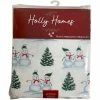 New ???? Other Brands Holiday PEVA Flannel-Back Tablecloth Snowmen ✔️