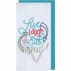 Top 10 ???? Kay Dee Designs Live Laugh Eat Repeat Embroidered Flour Sack Towel 2 Pk. ⌛