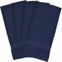 Benson Mills shop 24 Deals ✨ Design Imports Solid Nautical Blue Waffle Terry Dishtowel 4 Pc. Set ????